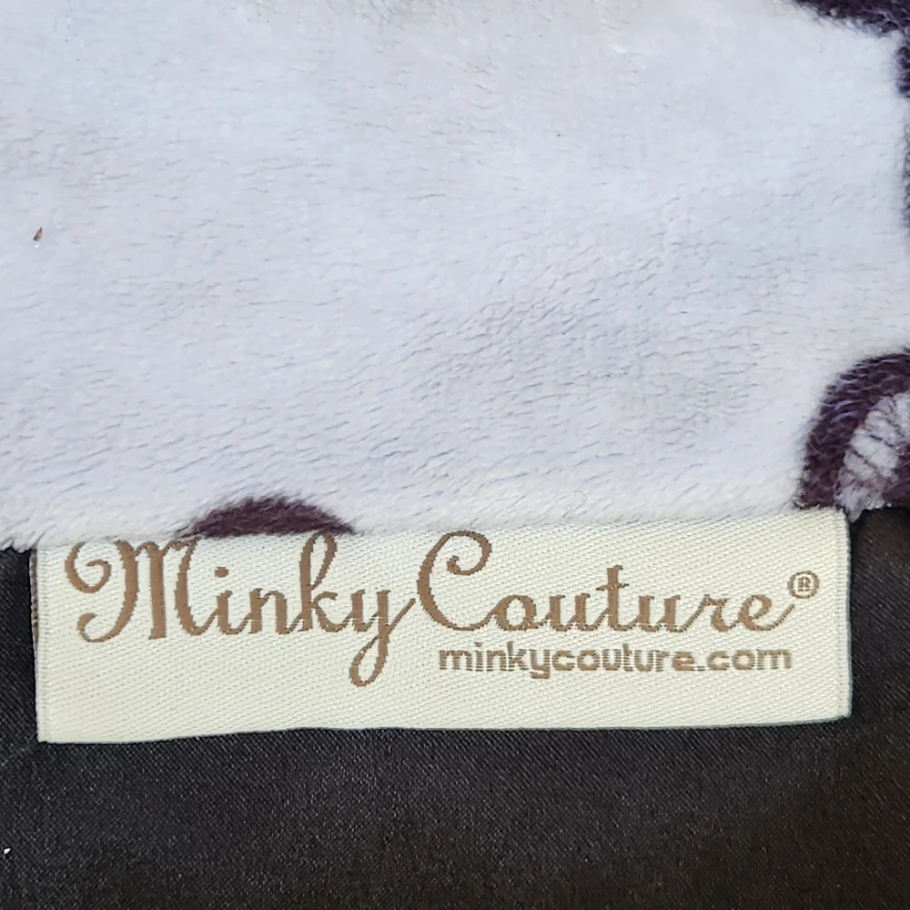 MINKY COUTURE Baby Burp Cloth Security Blanket Black Motorcycle Print Ruffle - Picture 3 of 10